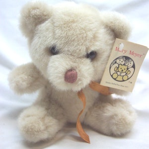 Vintage Mary Meyer Suger and Spice Tan TEDDY BEAR 6" Plush Stuffed Animal Toy with Tag 1990's 90's