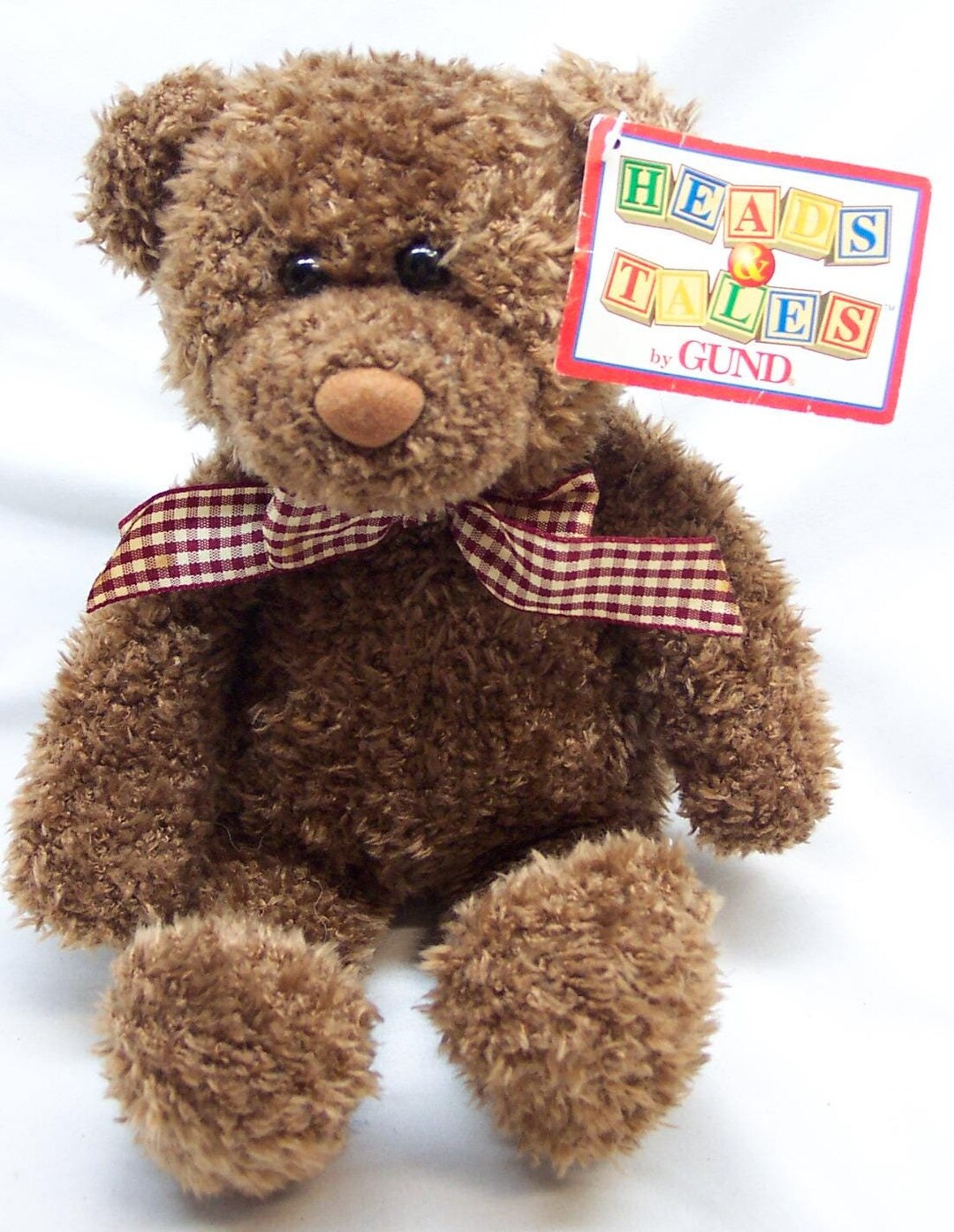 Vintage Gund Heads & Tales Fuzzy Brown TEDDY BEAR 8 Plush Stuffed ...