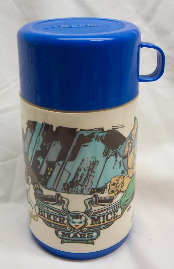 Vintage 1993 BIKER MICE From Mars Plastic Lunchbox THERMOS With