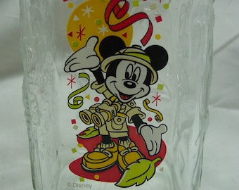 Vintage 2000 Walt Disney Animal Kingdom MICKEY MOUSE 4" Collector's Glass Cup McDonald's Safari