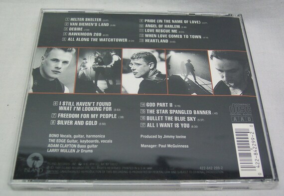 U2 Rattle and Hum CD Compact Disc Oct-1988 Island (label) - Etsy