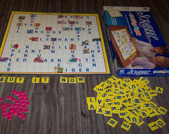 VINTAGE RETRO JUNIOR SCRABBLE Board Game By Spears Games Juniors Used 1958 