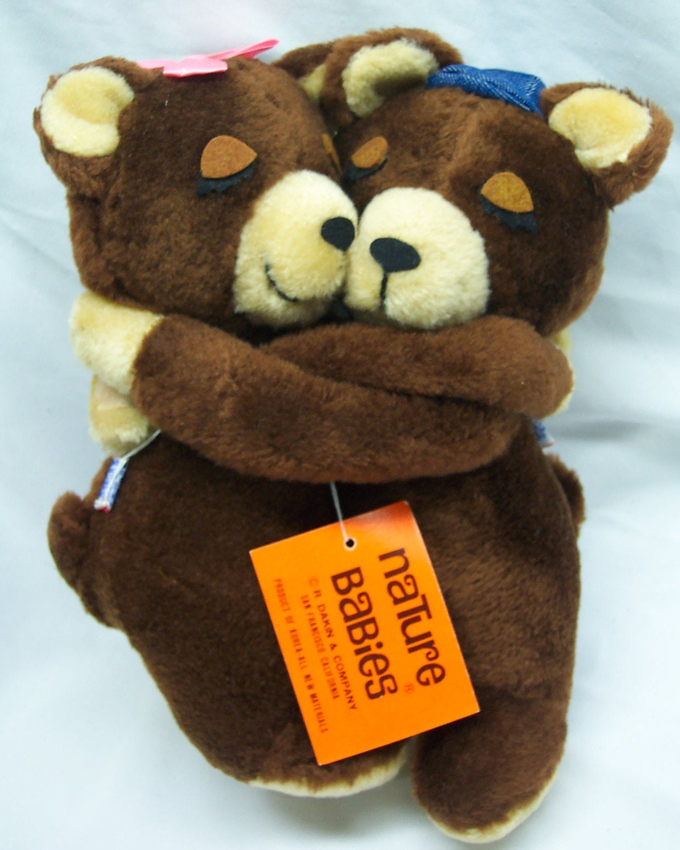 Vintage Antique 1977 Dakin Nature Babies Hugging TEDDY BEAR Close