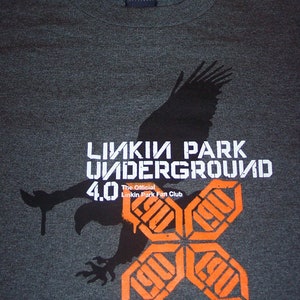Vintage LINKIN PARK Band Underground Fan Club T-Shirt Mens Small New DC Shoes