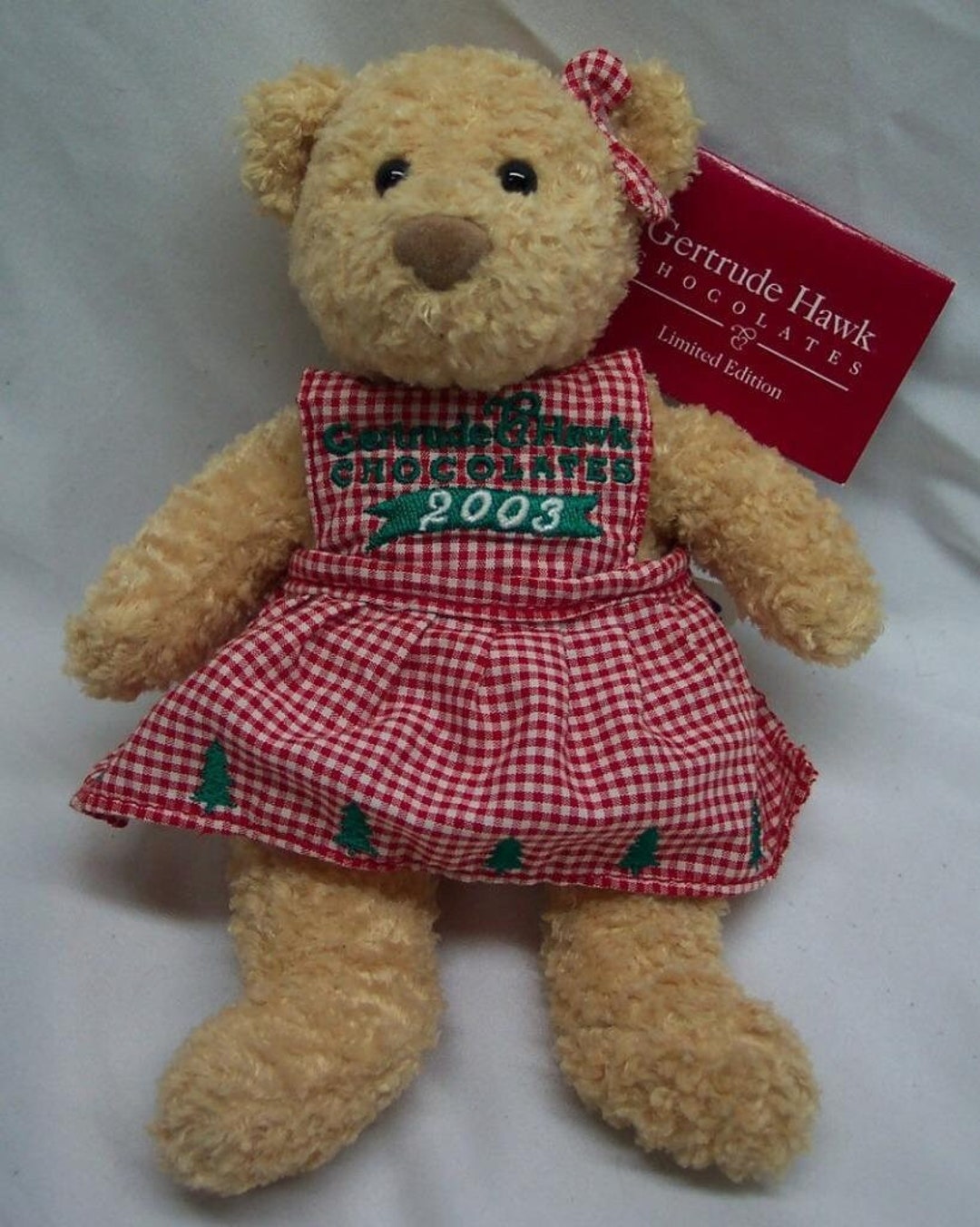 Vintage 2003 Mary Meyer Gertrude Hawk Chocolate HOLIDAY TEDDY BEAR 8