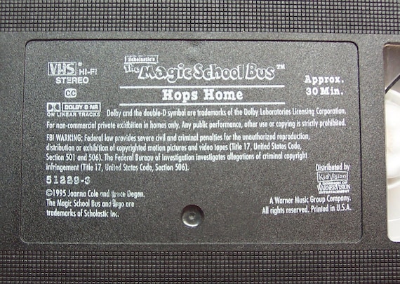 Vintage Scholastic's the Magic School Bus HOPS HOME Vhs Video 1995