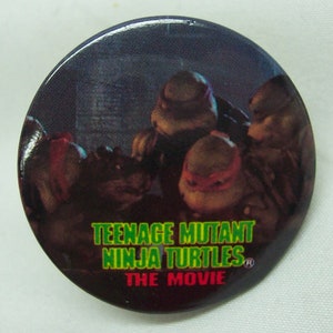 Vintage 1990 Teenage Mutant Ninja Turtles THE MOVIE 2&quot; Collectible BUTTON Pin Collectible 1980&#39;s Splinter
