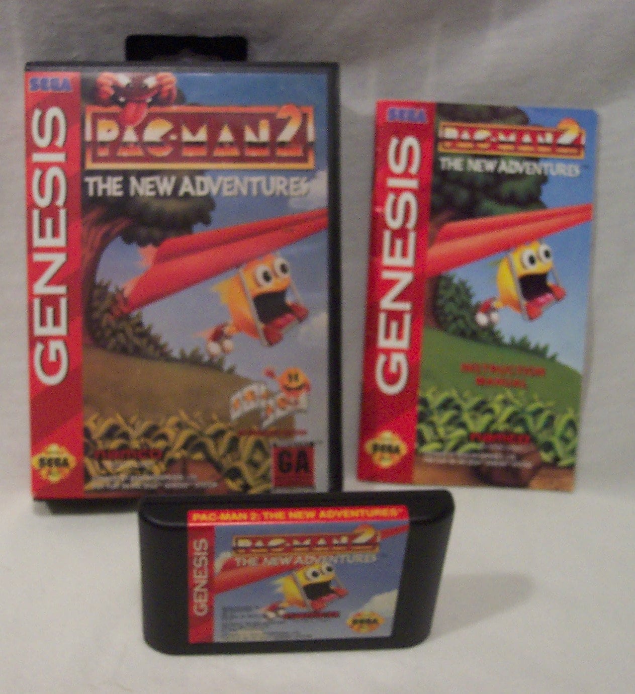 Freaky Pacman Vintage PAC-MAN 2 the New Adventures Sega Genesis Video Game Complete ...