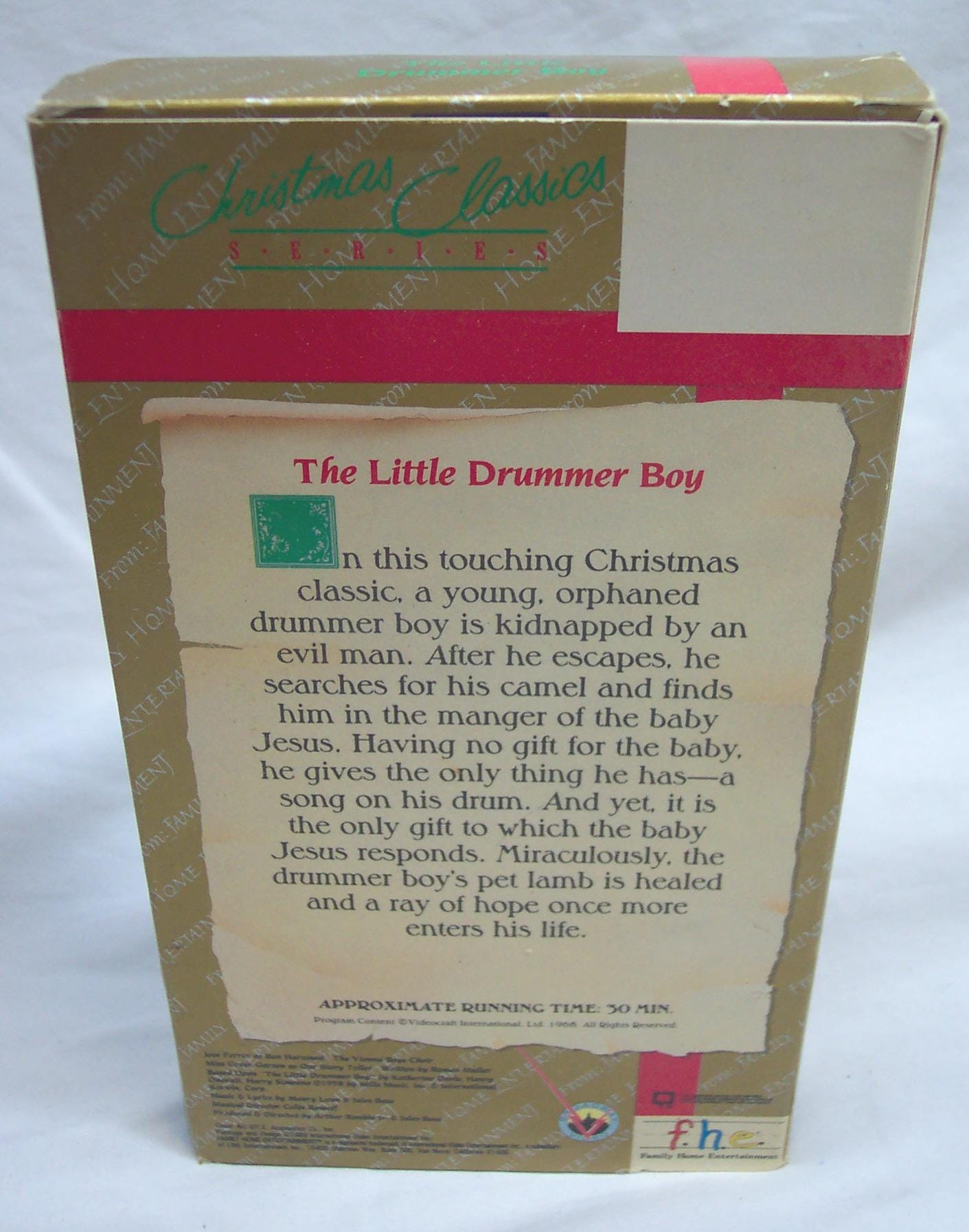 Vintage 1993 the LITTLE DRUMMER BOY Christmas Cartoon Vhs Video