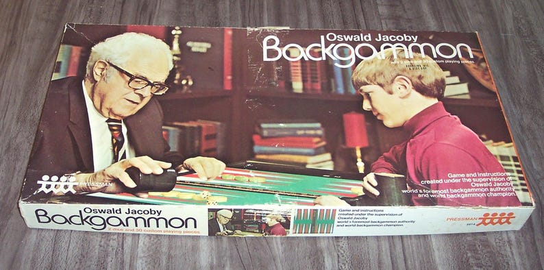 Vintage 1973 Oswald Jacoby BACKGAMMON Board Game 1970s Pressman 5514 ...