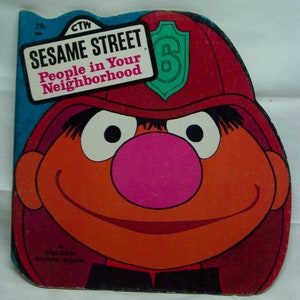 Vintage 1976 Jim Henson Muppets SESAME STREET People In Your Neighborhood Golden Shape Book  by Jefffery Moss Children's Book 1970's