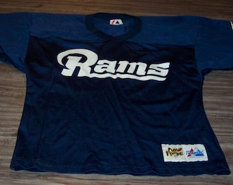Camiseta de fútbol americano vintage de la NFL de Los Angeles Rams para jóvenes, tamaño mediano y majestuoso