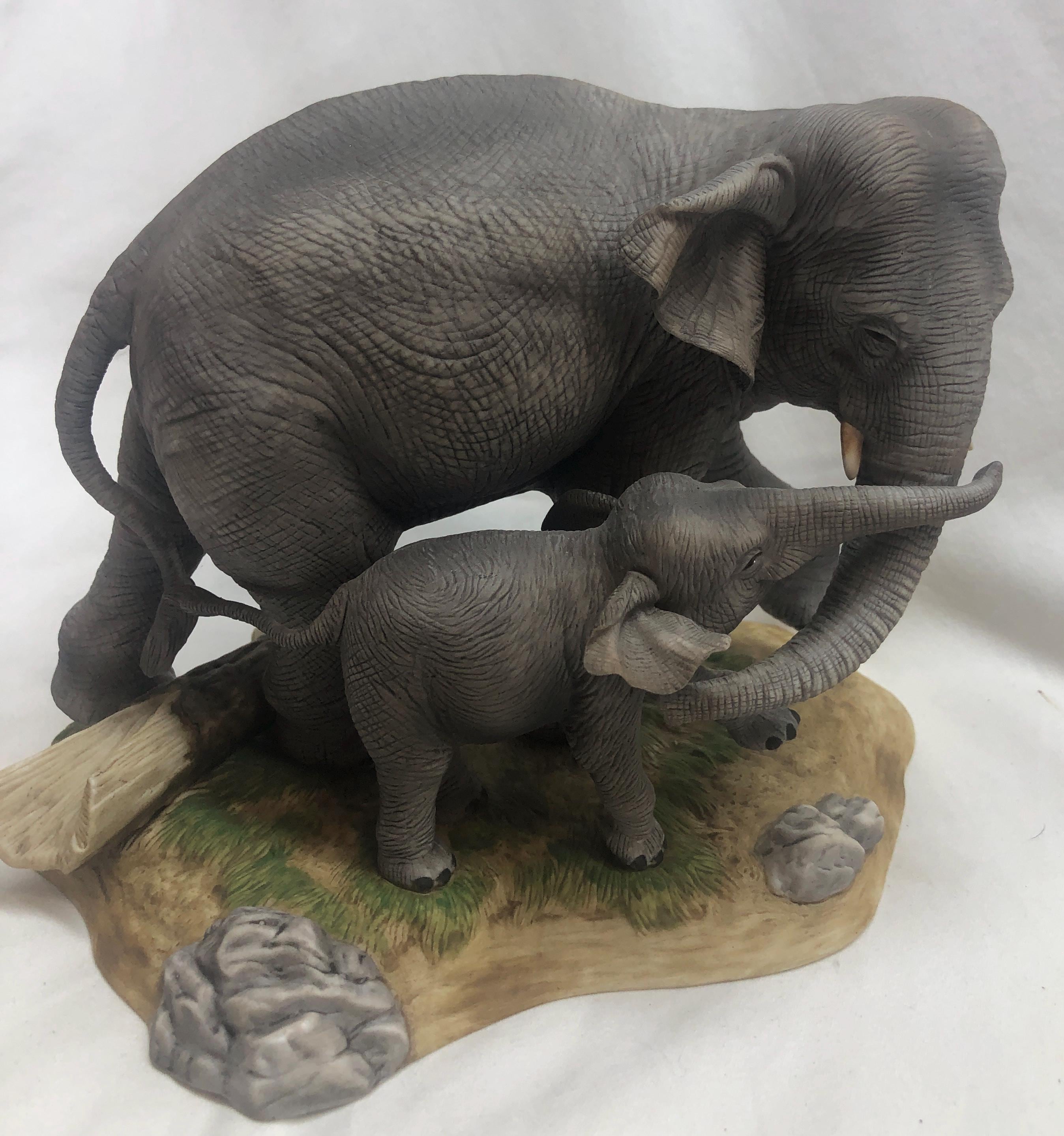 Vintage 1985 LENOX Wildlife of the Seven Continents Elephants Asia