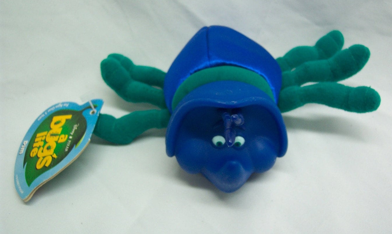 Vintage Mattel Pixar Walt Disney A Bug s Life Blue DIM BEETLE 5 Plush Stuffed Animal NEW 1990 s Etsy