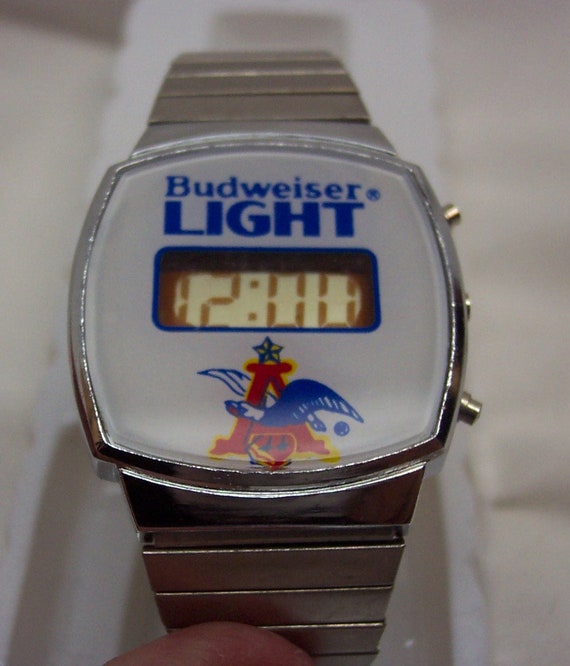 【当時もの】Budweiser レトロキャンバスポーチ 80s Wood Woode Budweiser Casette Tape Box Display Holder Man