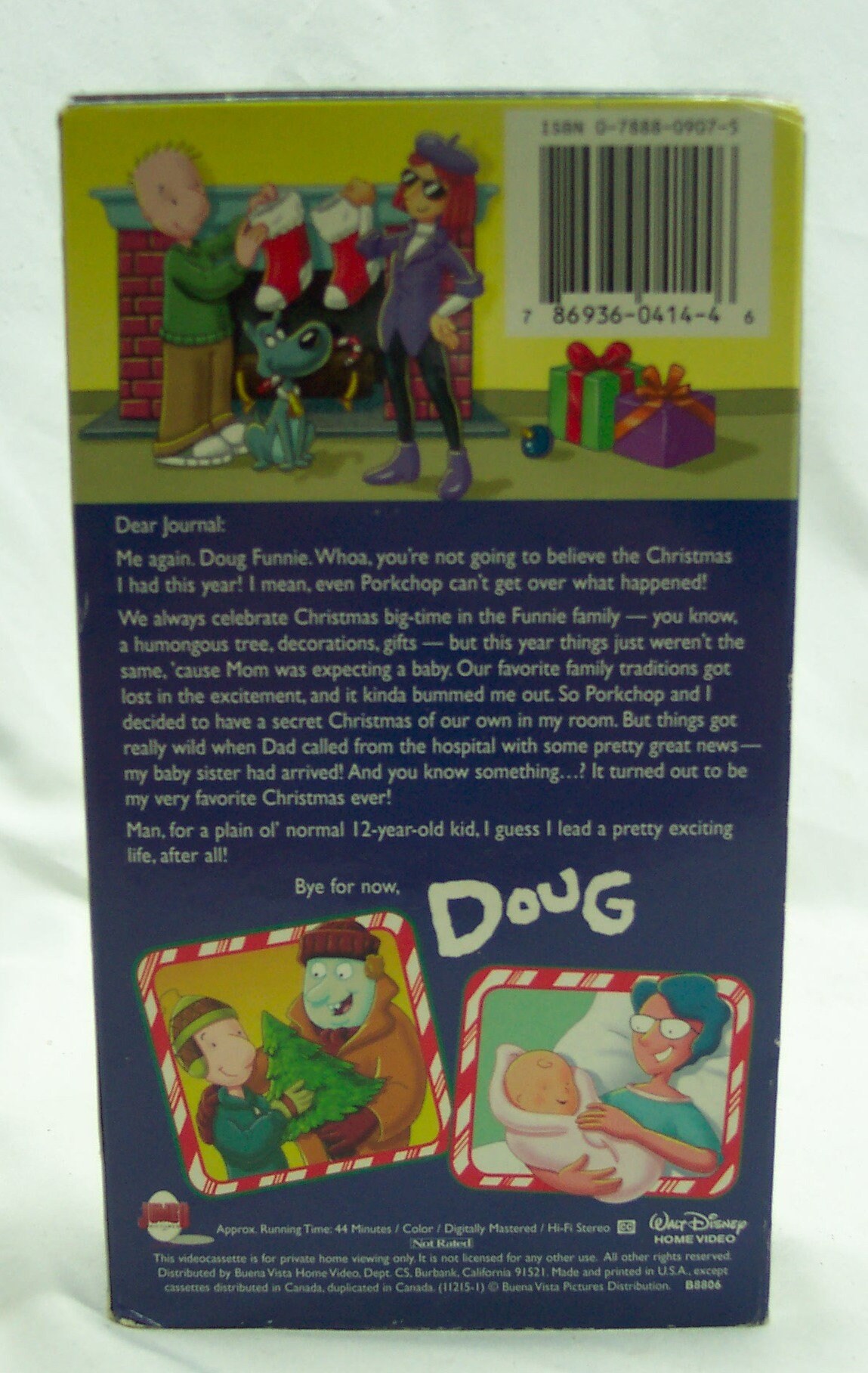Vintage Walt Disney DOUG Doug's Secret Christmas VHS Video Movie 1996 ...