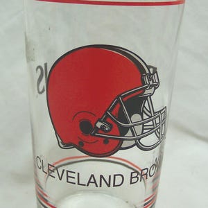 Vintage 1980&#39;s CLEVELAND BROWNS NFL Football 6&quot; Collector&#39;s Glass Cup 80&#39;s