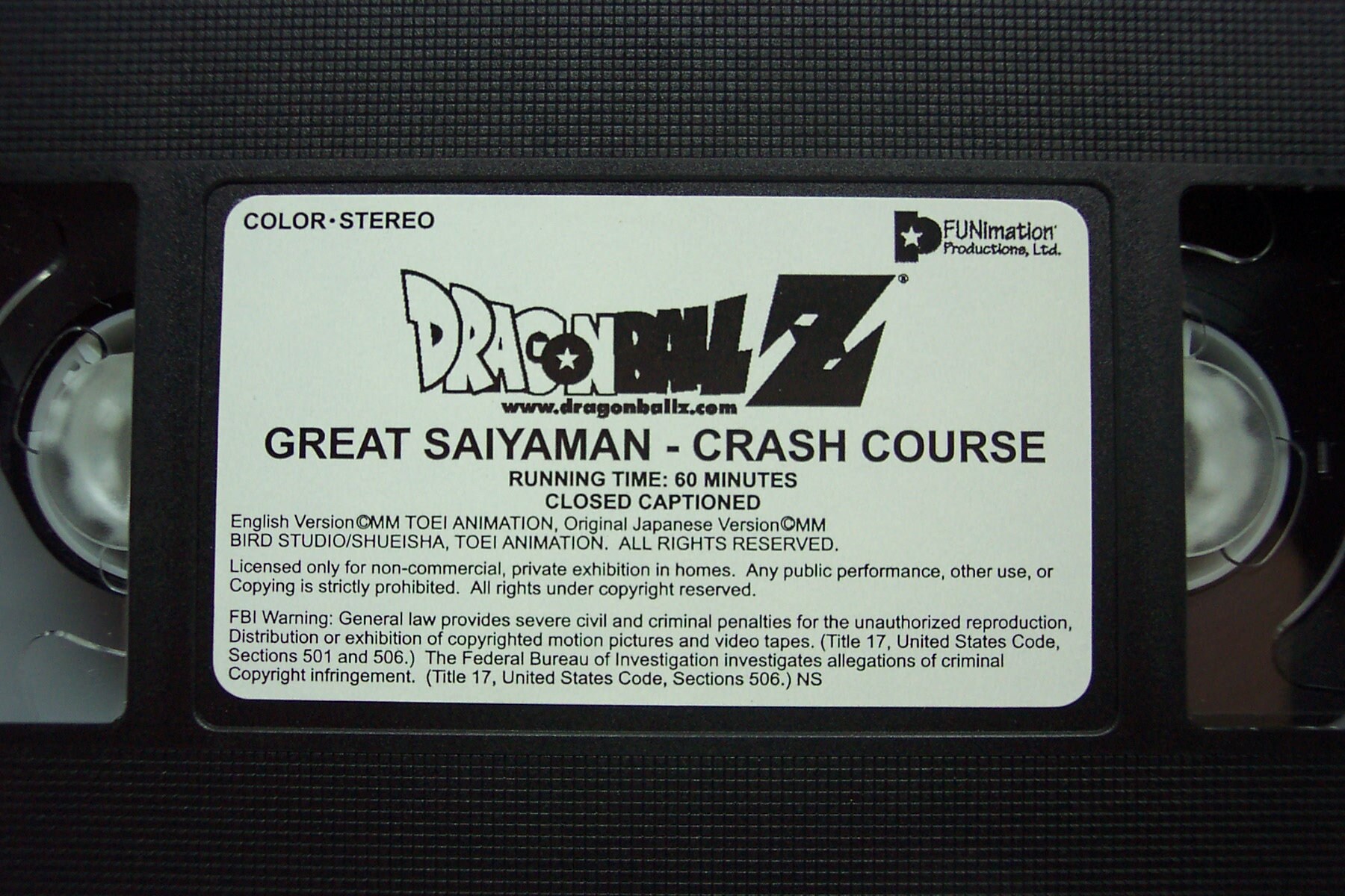 Dragonball Z GREAT SAIYAMAN Crash Course VHS Video 2001 Cartoon