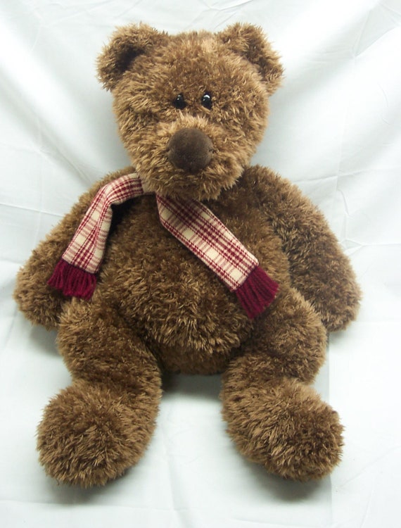 Vintage Gund Heads & Tales Large Big BROWN TEDDY BEAR 21 Plush Stuffed  Animal Toy 1990's 