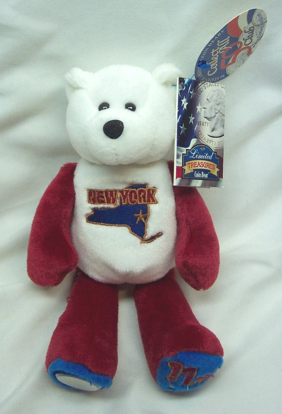 Vintage 2001 Limited Treasures NEW YORK State Quarter Coin Teddy