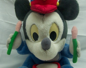Vintage Walt Disney Applause Baby MICKEY MOUSE DRUMMER 10" Plush Stuffed Animal Toy 1980's