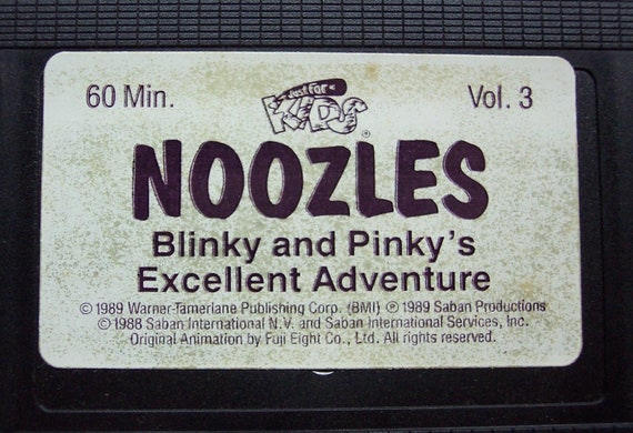 Vintage NOOZLES Blinky and Pinky's Excellent Adventure Cartoon Vhs