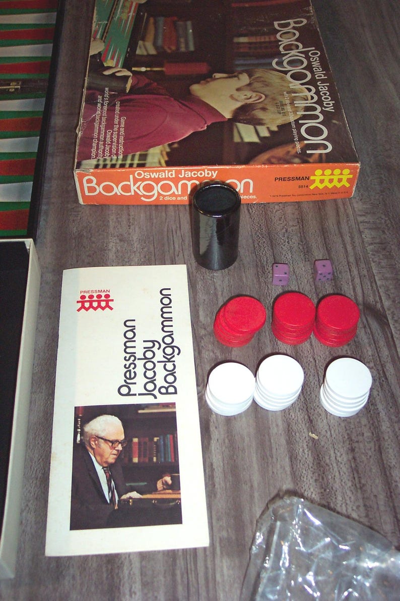 Vintage 1973 Oswald Jacoby BACKGAMMON Board Game 1970s Pressman 5514 ...