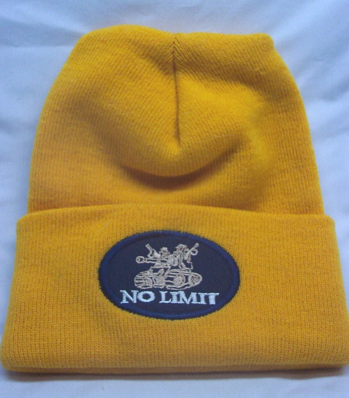 Vintage 1990'S NO LIMIT Records Beanie Skull HAT Master P Yellow