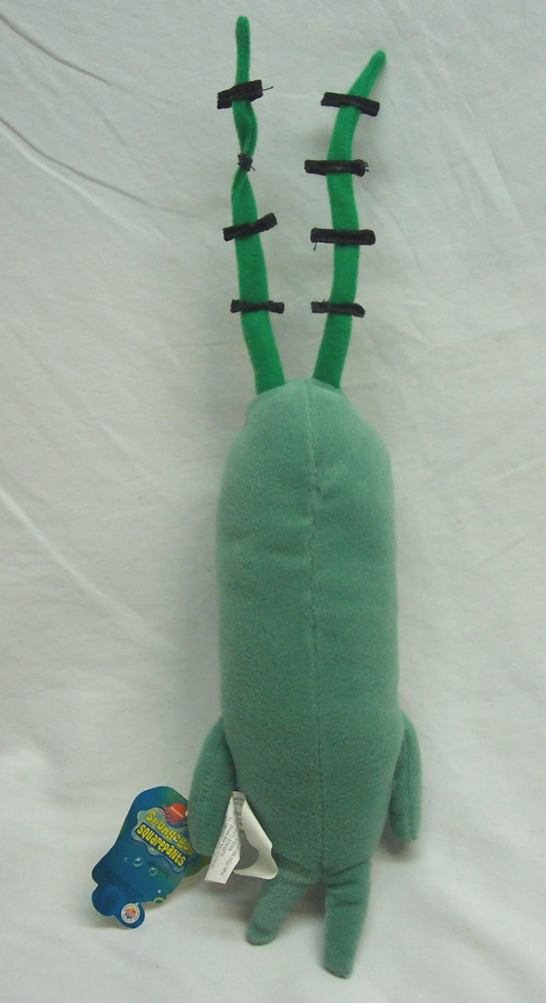 Vintage 2003 Spongebob Squarepants PLANKTON 15" Plush Stuffed Animal ...