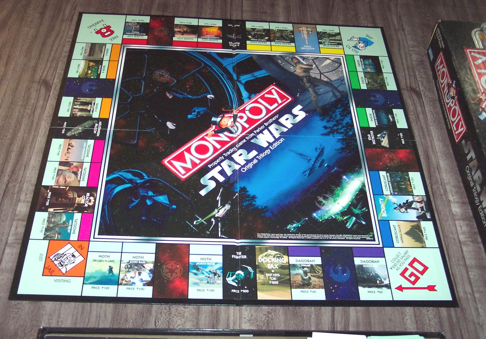 Vintage 2004 STAR WARS Original Trilogy Edition MONOPOLY Board