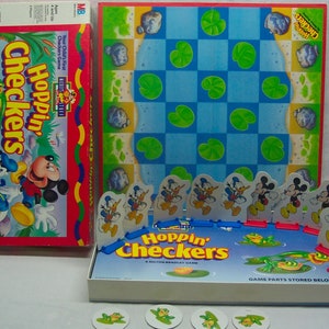 Vintage 1980s Milton Bradley Mickey Mouse HOPPIN CHECKERS Board Game