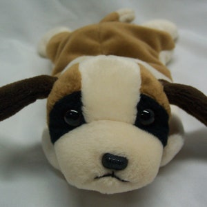 Vintage TY Beanie Baby BERNIE The St. Bernard Dog 6&quot; Bean Bag Stuffed Toy 1996 Babies 1990&#39;s