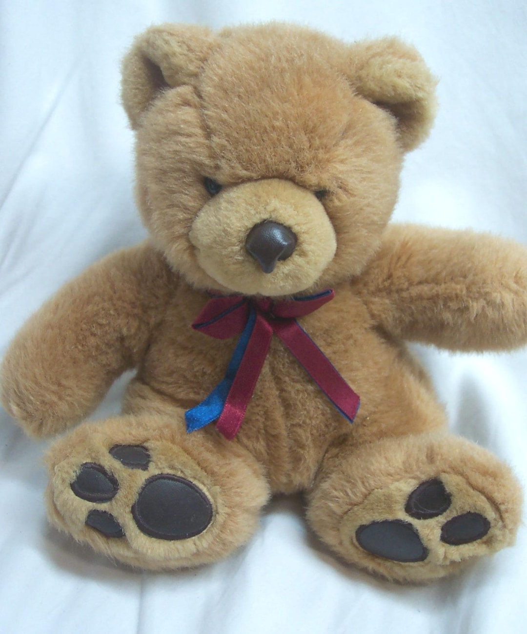 Vintage 1990 Mary Meyer Tan TEDDY BEAR With Bow 8" Plush Stuffed Animal ...