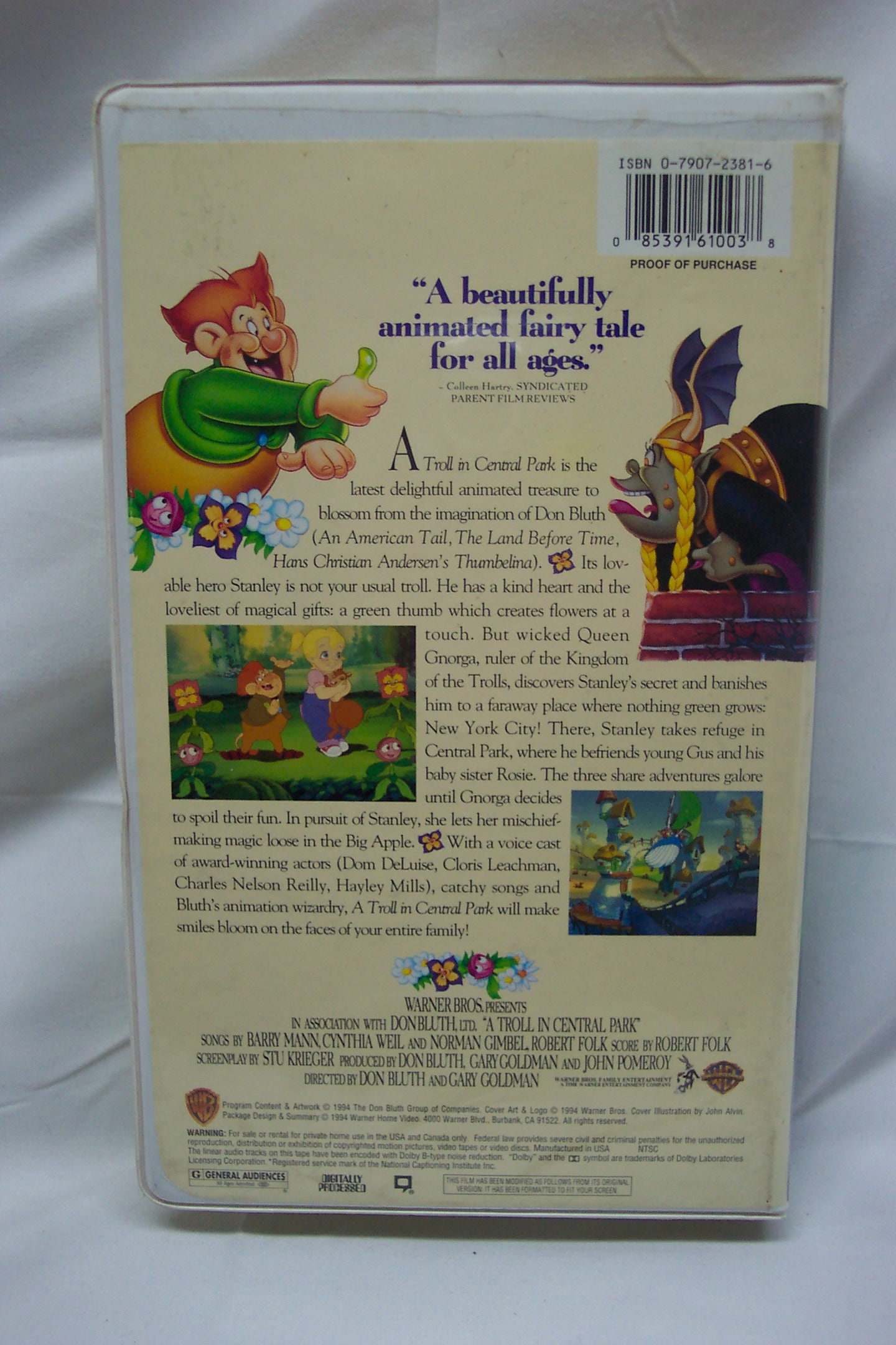 A Troll In Central Park 1994 Vhs Vintage WB A Troll in Central Park VHS Video 1995 Animated - Etsy