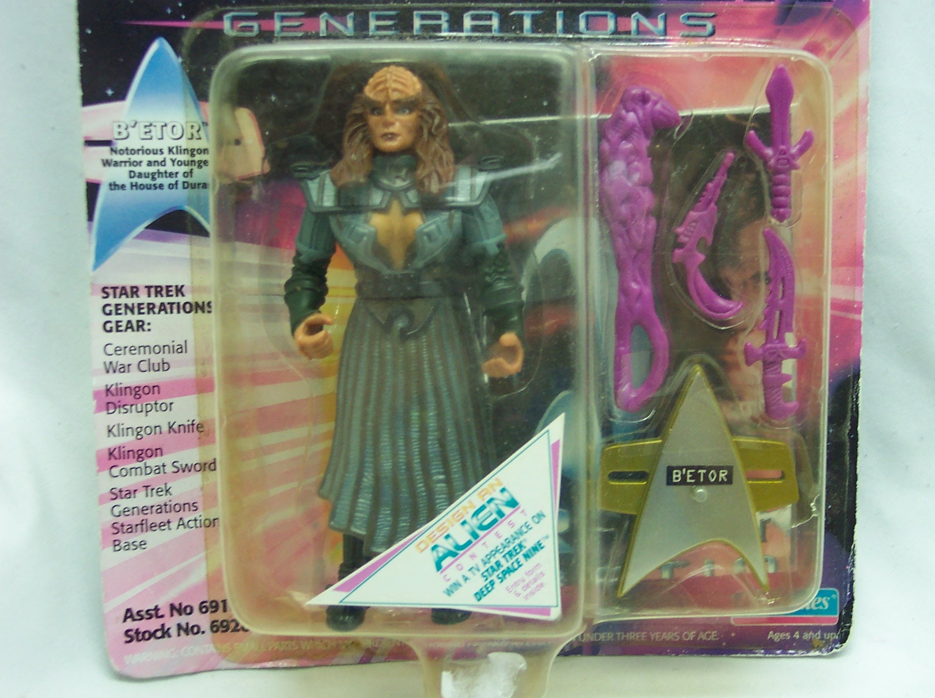 Vintage 1994 Star Trek GENERATIONS B'Etor Klingon Warrior Alien