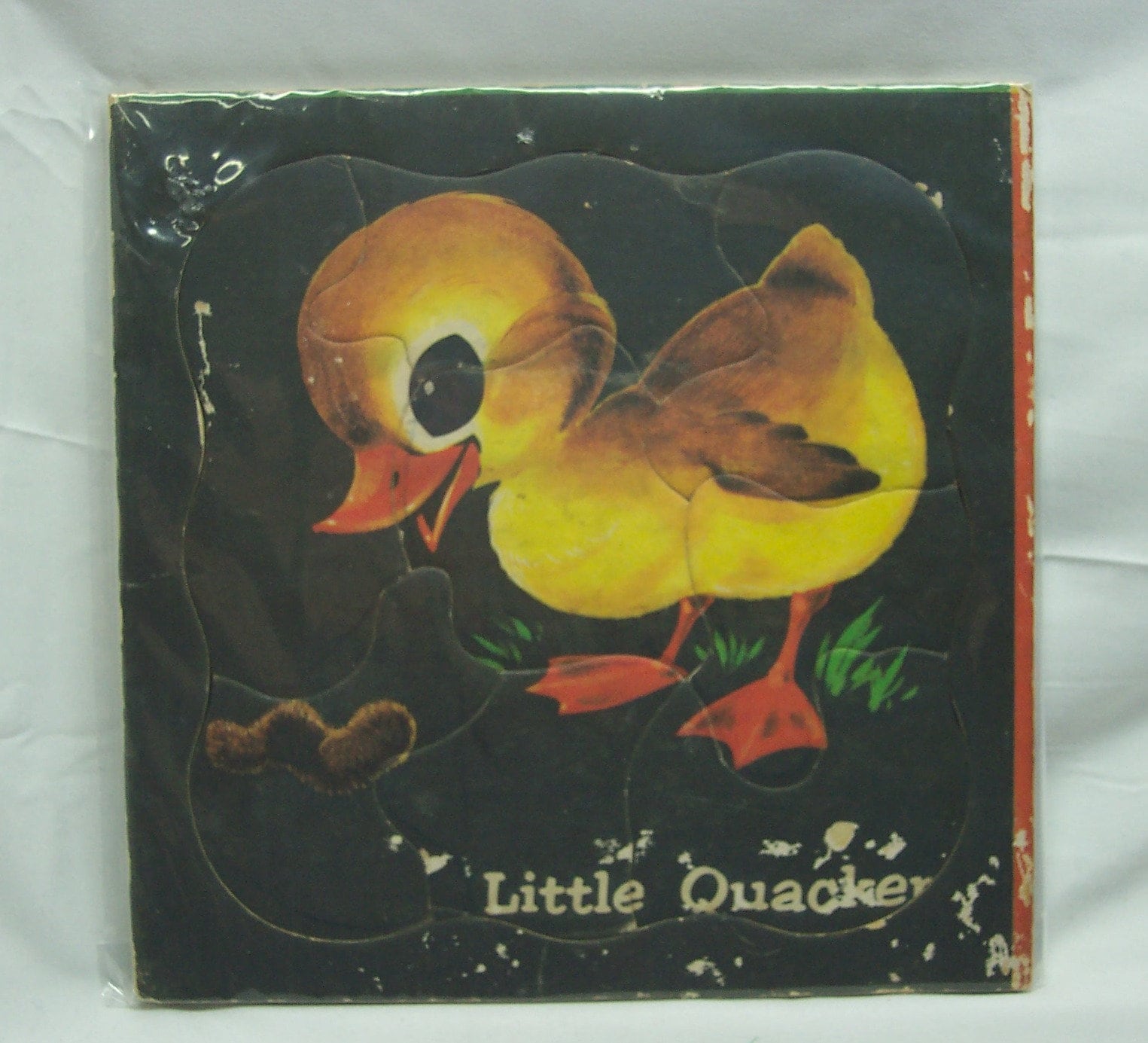 Antique 1950 s LITTLE QUACKER Baby Duck Duckling Children s Frame