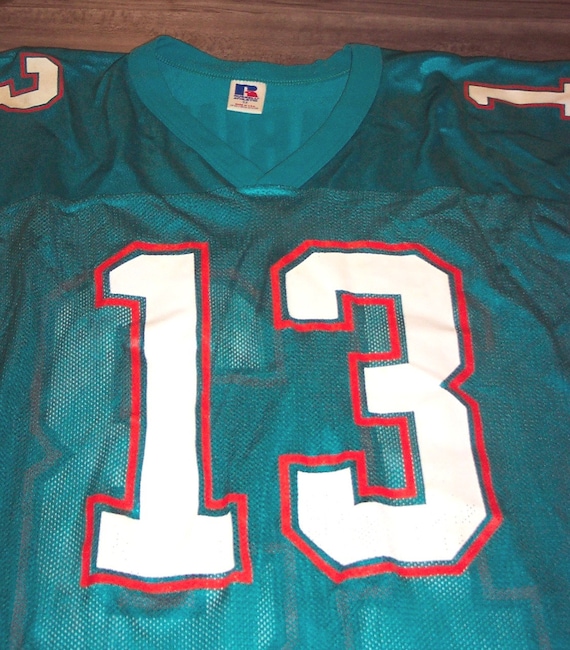 Vintage Throwback Miami Dolphins DAN MARINO 13 NFL Football Jersey Russell Athletic Size 52 Etsy