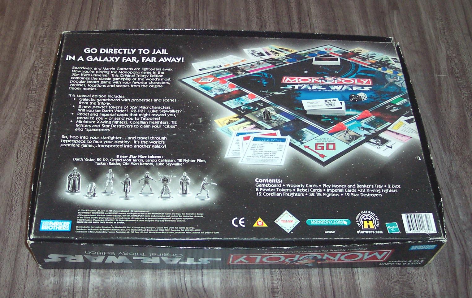 Vintage 2004 STAR WARS Original Trilogy Edition MONOPOLY Board