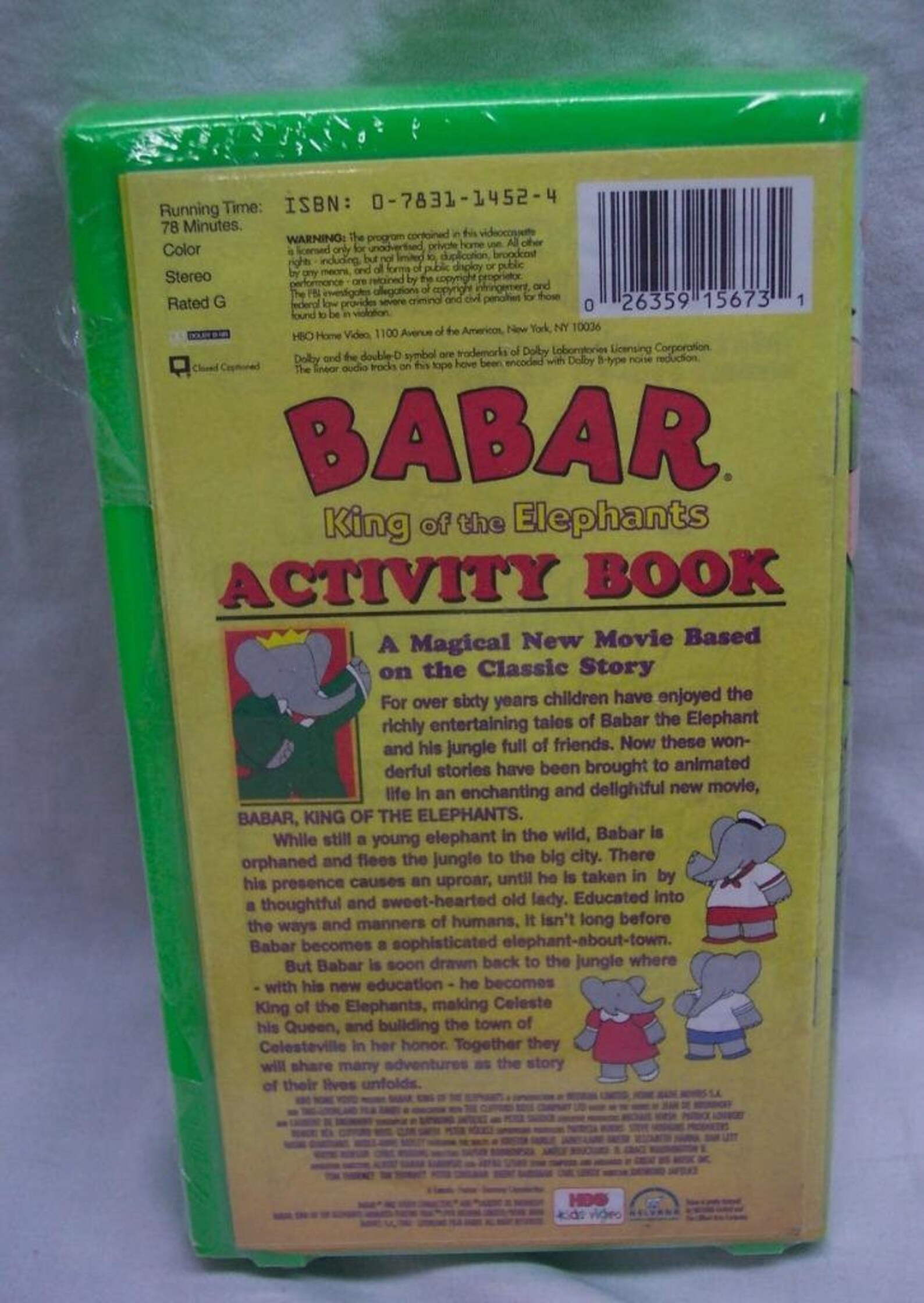 Vintage 1998 BABAR King of the Elephants Cartoon Vhs Video NEW Factory ...