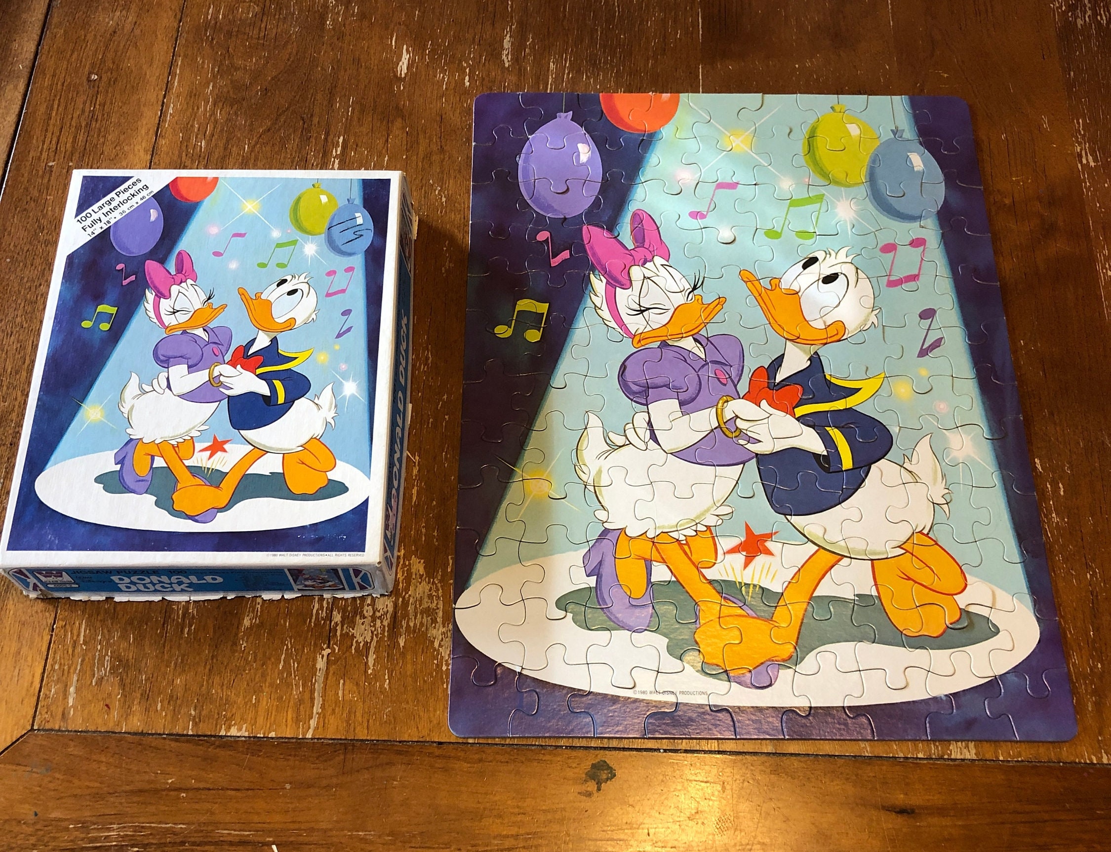 Vintage 1980 Walt Disney Donald Duck and Daisy Duck Dancing Jigsaw