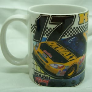 Vintage MATT KENSTEH #17 Dewalt NASCAR 2000 Roush Racing 3 3/4&quot; Collector&#39;s Ceramic Mug Cup 2000&#39;s