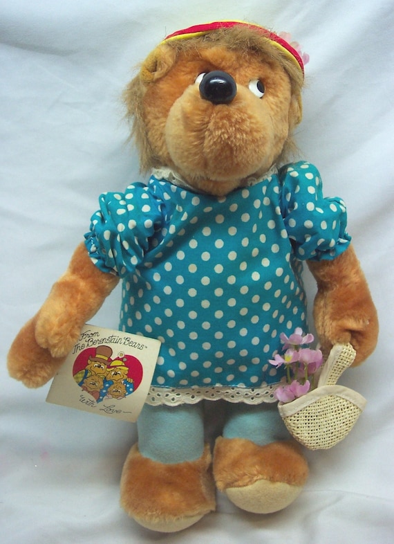 berenstain bear in a blue dress Vintage 1984 Mattel Emotions Bears MAMA 13
