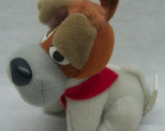 Vintage 1988 Walt Disney Oliver and Company DODGER DOG 4" Plush Stuffed ORNAMENT Toy McDonald's