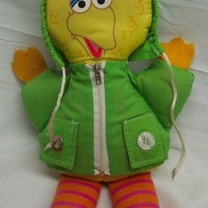 Vintage Muppets Inc. Sesame Street BIG BIRD Dress And Play 14" Plush Stuffed Animal Toy 1980's Jim Henson Child Guidance
