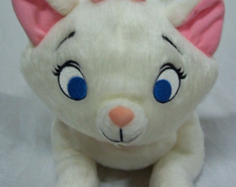 Vintage Walt Disney Store Aristocats WHITE MARIE KITTEN 13" Plush Stuffed Animal Toy