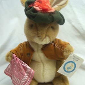 Vintage 1980&#39;s Eden The World Of Beatrix Potter BENJAMIN BUNNY 12&quot; Plush Stuffed Animal Toy 1980&#39;s Peter Rabbit