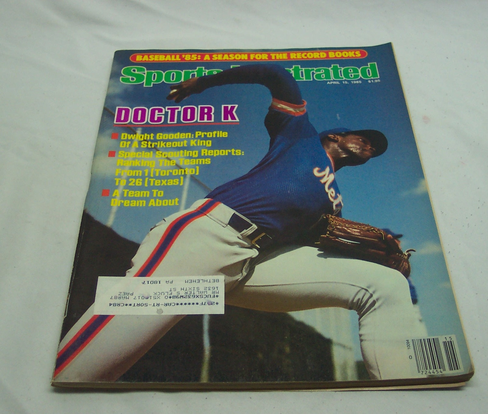 Vintage 1985 Dwight Gooden New York Mets MLB BASEBALL Sports Illustrated Magazine 1980’s