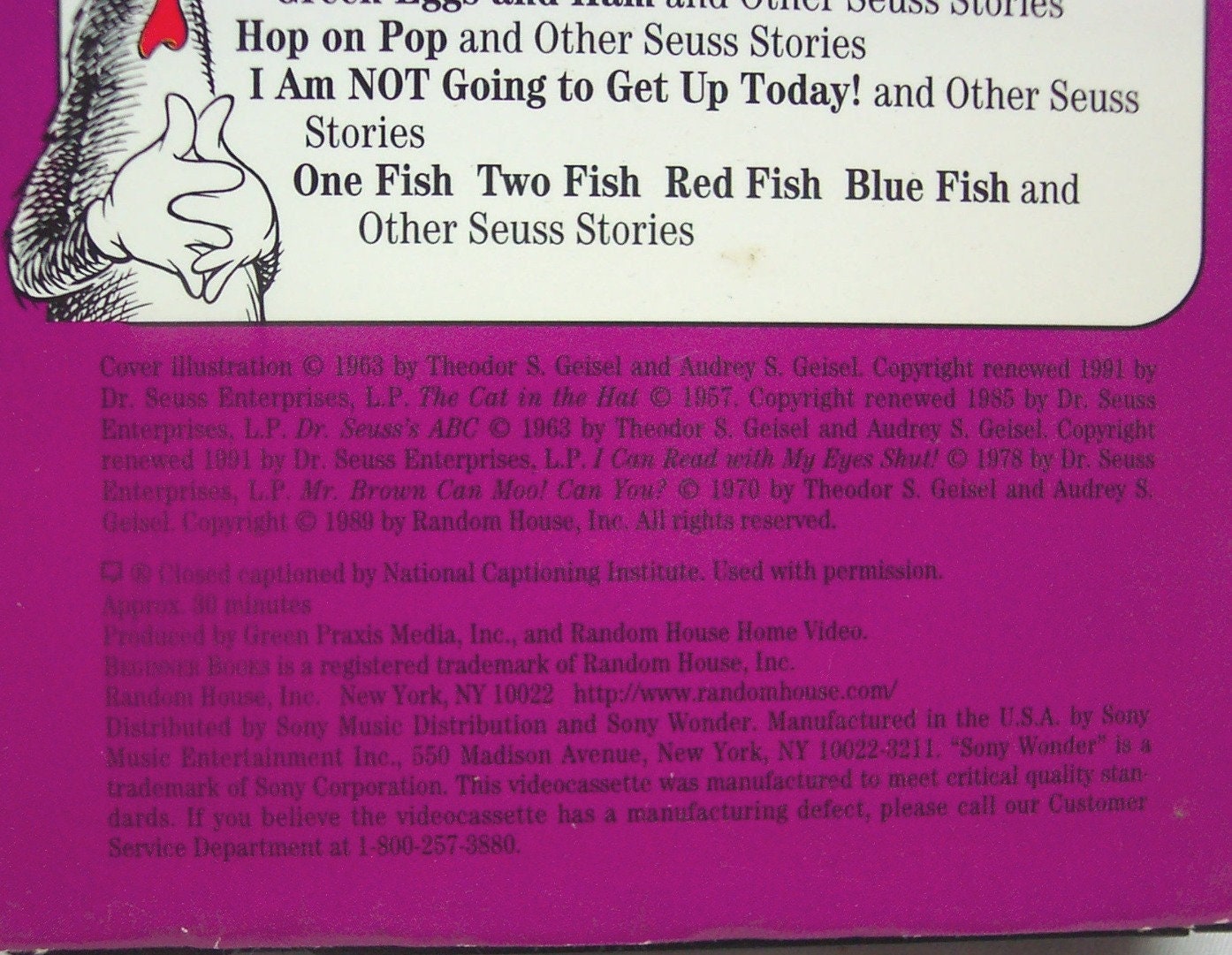 Vintage 1992 Dr. Seuss's ABC, Read With My Eyes Shut & Mr