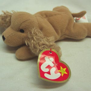 Vintage 1993 TY Teenie Beanie Spunky COCKER SPANIEL Dog 5&quot; Plush Stuffed Toy Babies 1990&#39;s New McDonald&#39;s Puppy