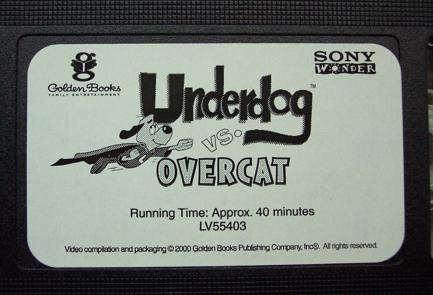 Vintage UNDERDOG VS. OVERCAT 1960s Cartoon Vhs Video 2000